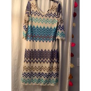 Multi-color chevron dress